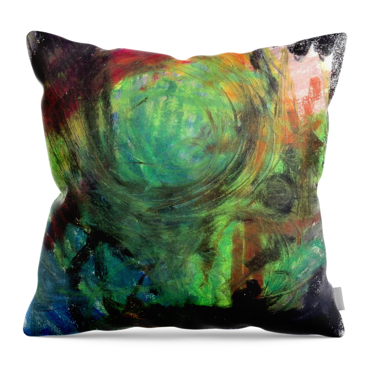 Abstract Expressionist Drawing Throw Pillow featuring the drawing Sacred Canoe Journey by Patrick Morgan