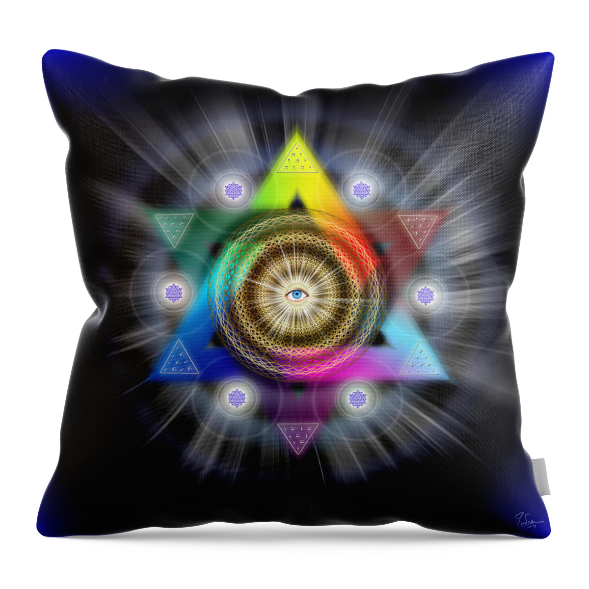 Endre Throw Pillow featuring the digital art Sacred Geometry 347 by Endre Balogh