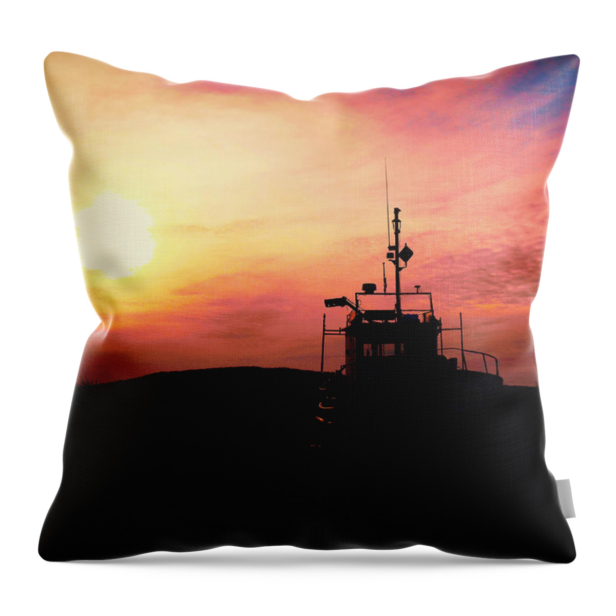 Sunset Throw Pillow featuring the photograph Sail At Sunset by Zinvolle Art