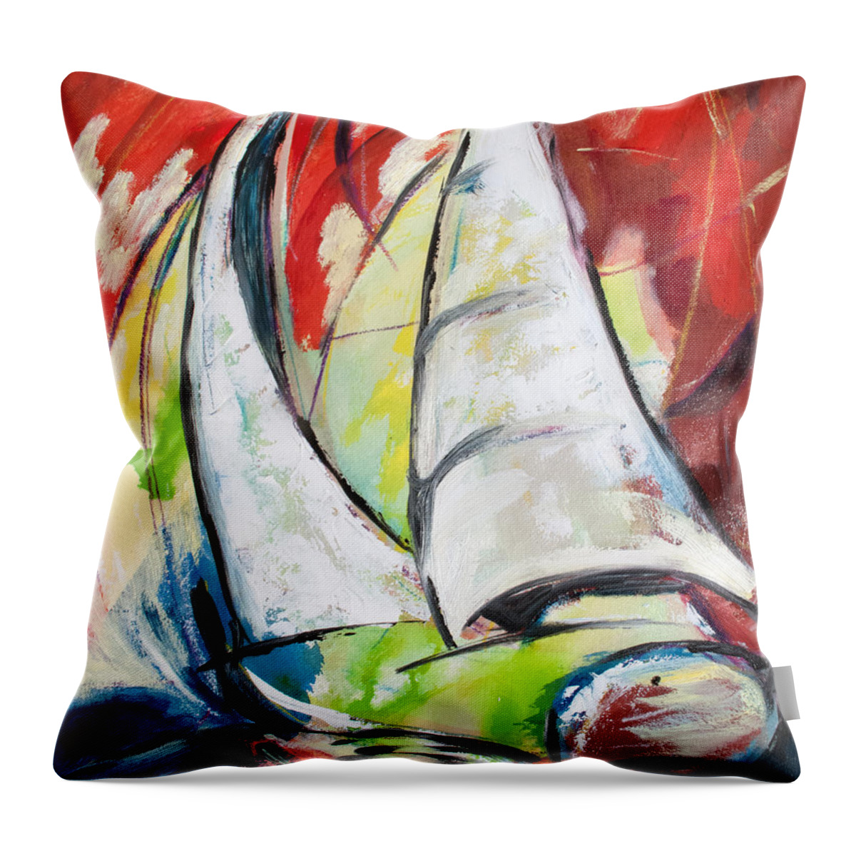 My Art Throw Pillow featuring the painting Sail Away I by Sharon Sieben