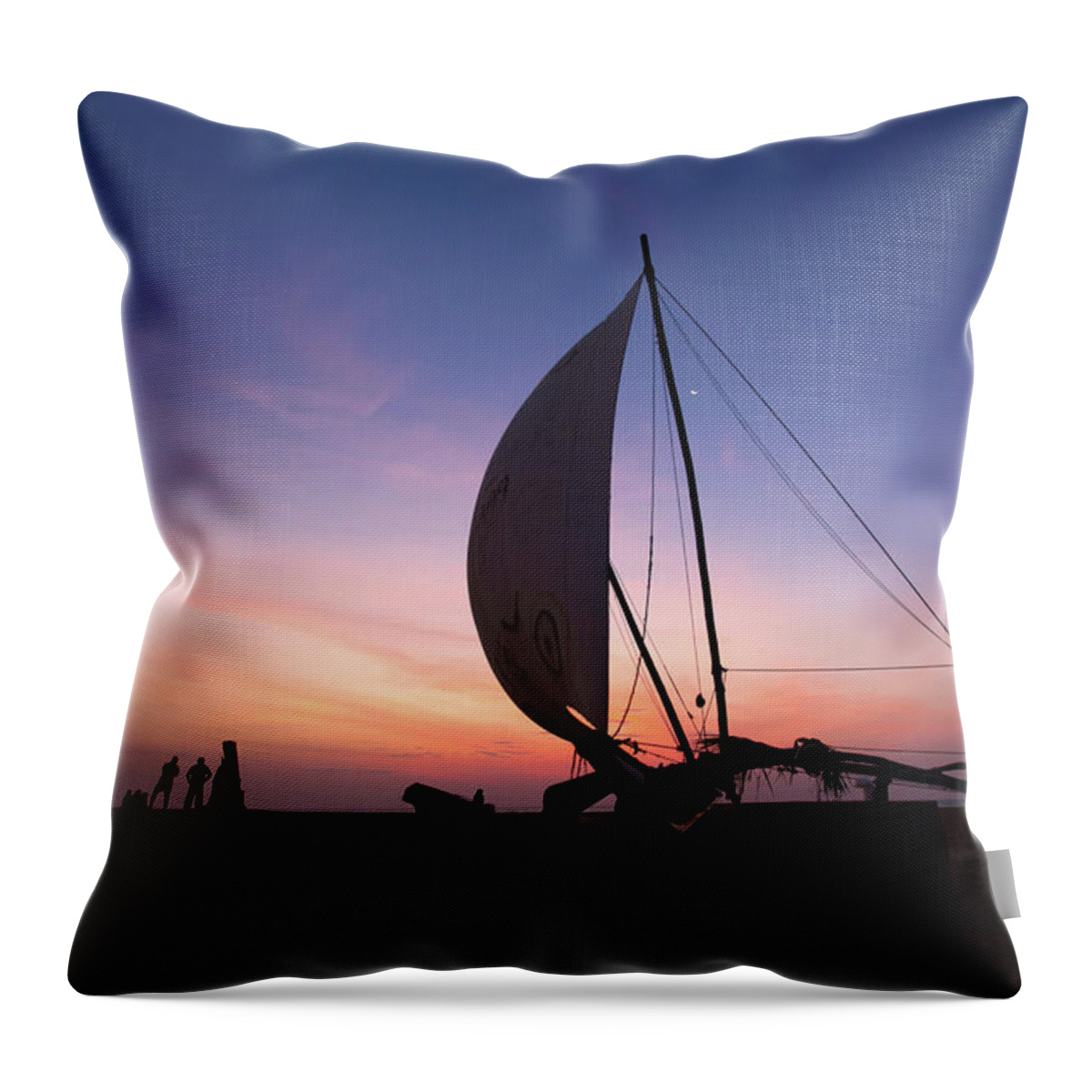 Sailboat Throw Pillow featuring the photograph Sail Boat by Poorfish