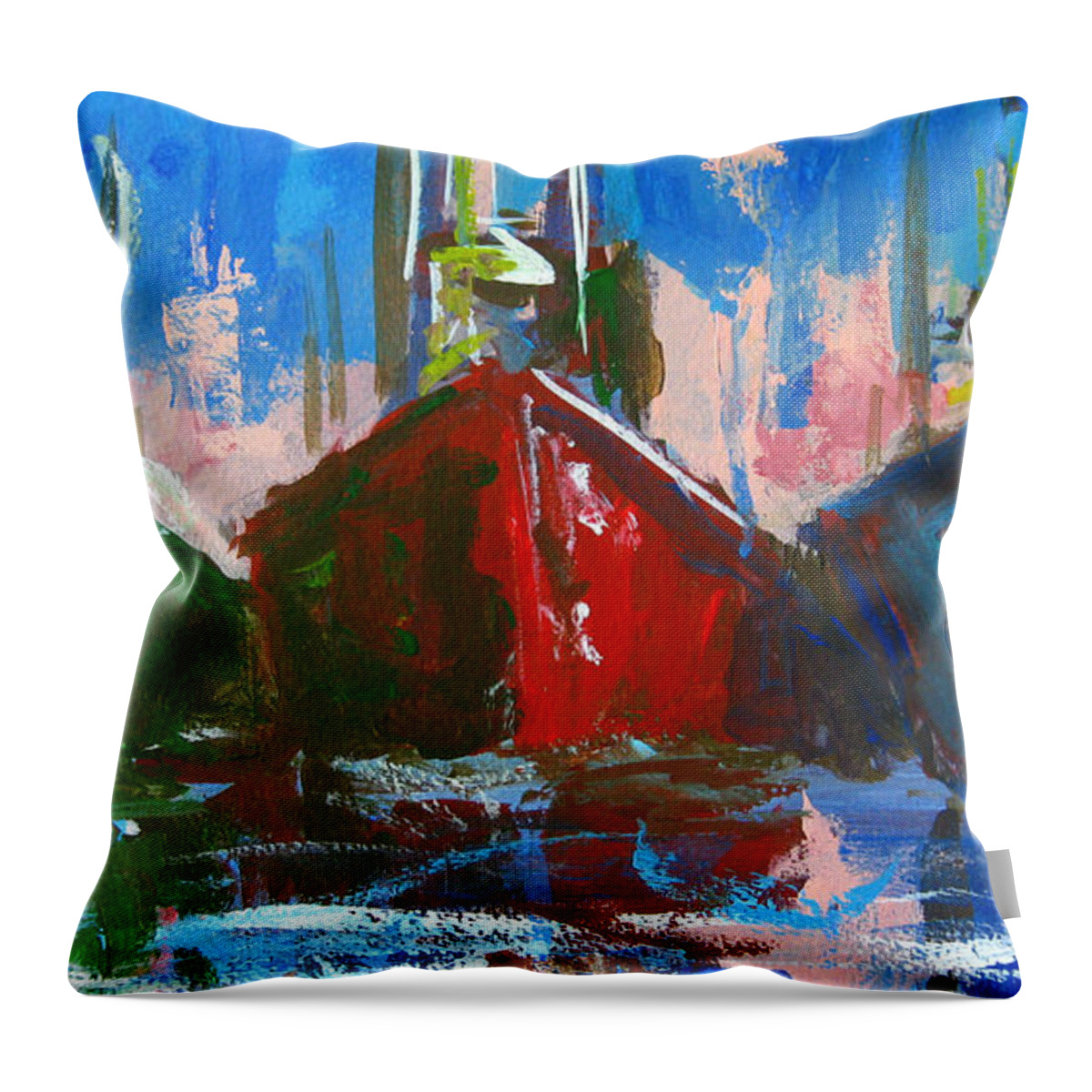 Art Throw Pillow featuring the painting Sailboat by Patricia Awapara