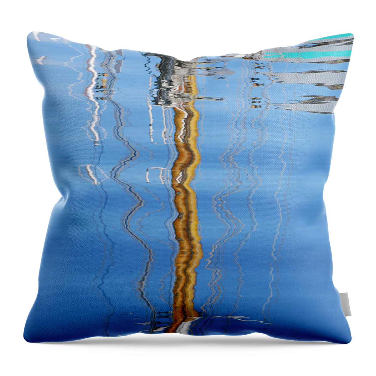 Sailboat Throw Pillow featuring the photograph Sailboat Reflection by Jani Freimann