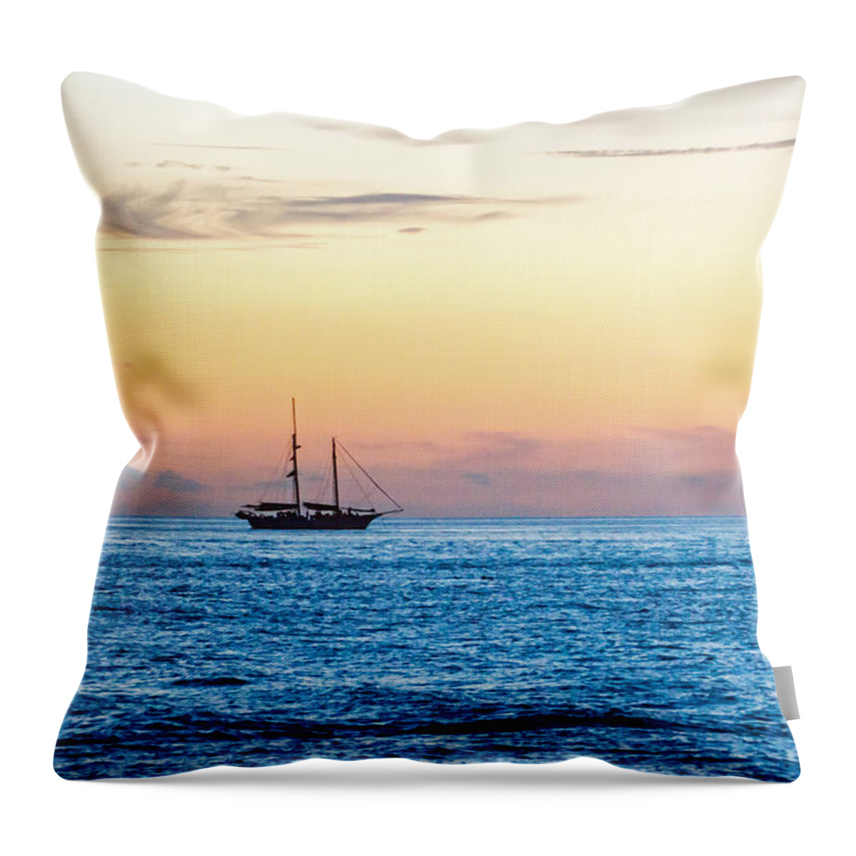 Key West Throw Pillow featuring the photograph Sailboats at Sunset off Key West Florida by Photographic Arts And Design Studio