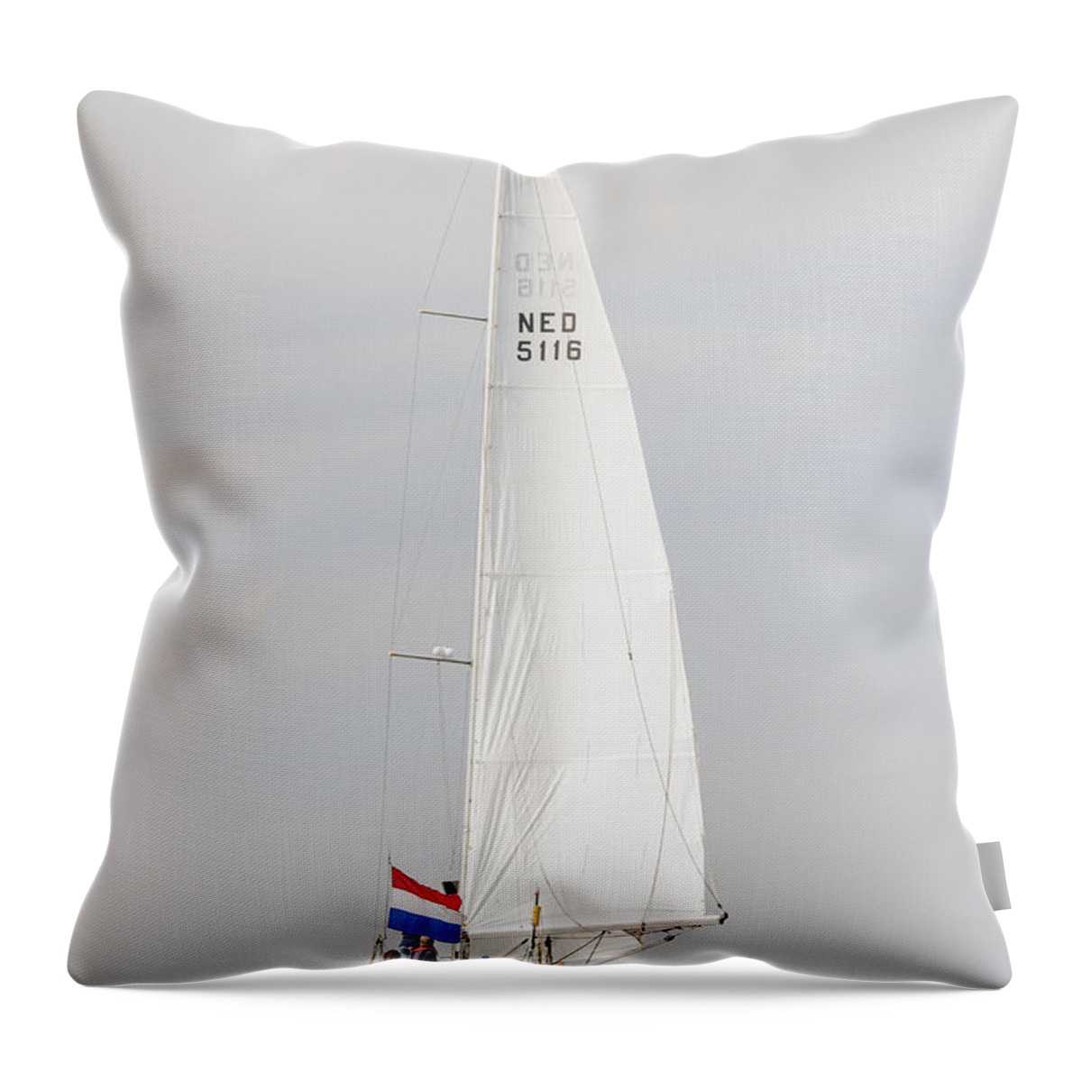 Big Throw Pillow featuring the photograph Sailing untill we meet the horizon by Patricia Hofmeester