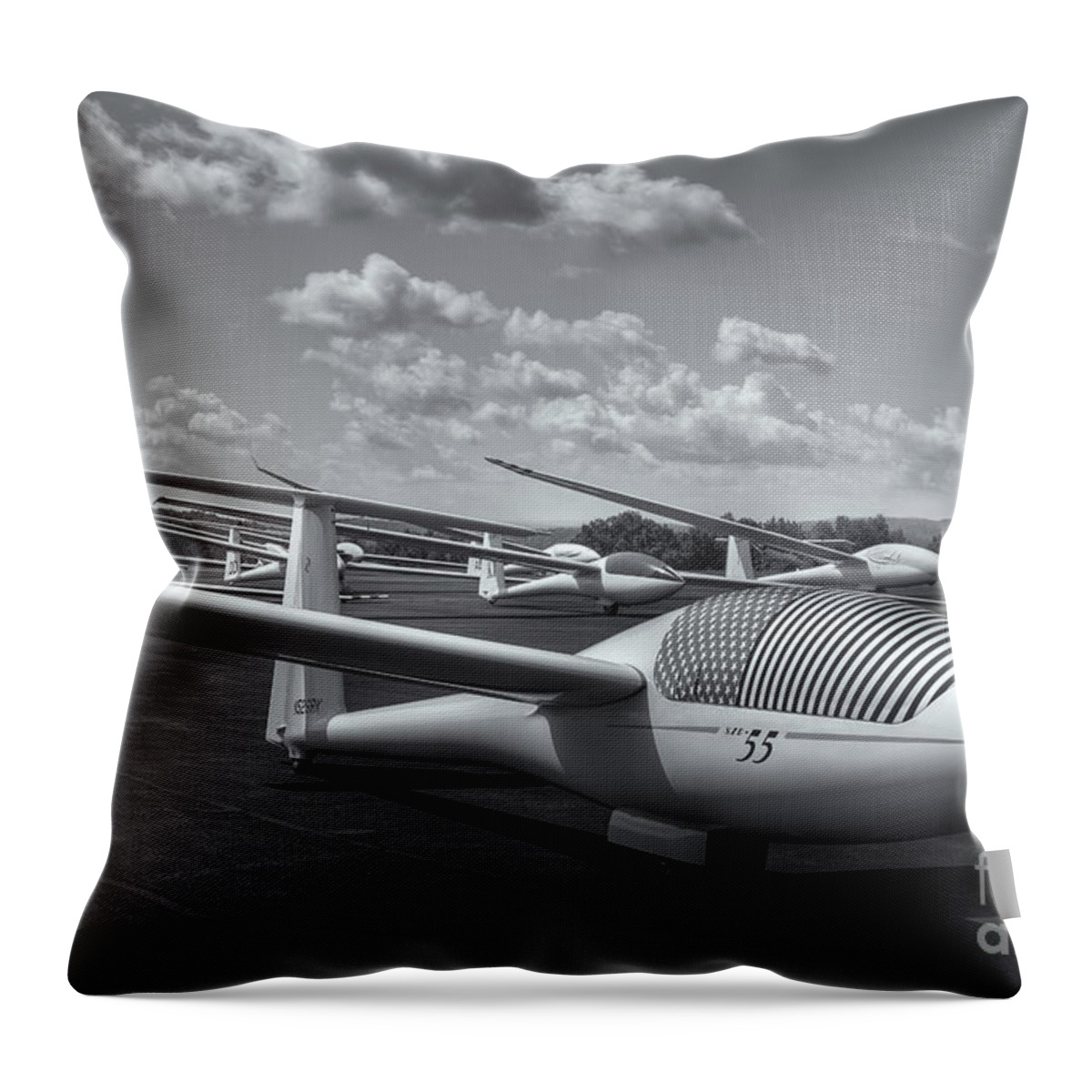 Clarence Holmes Throw Pillow featuring the photograph Sailplanes on the Grid II by Clarence Holmes