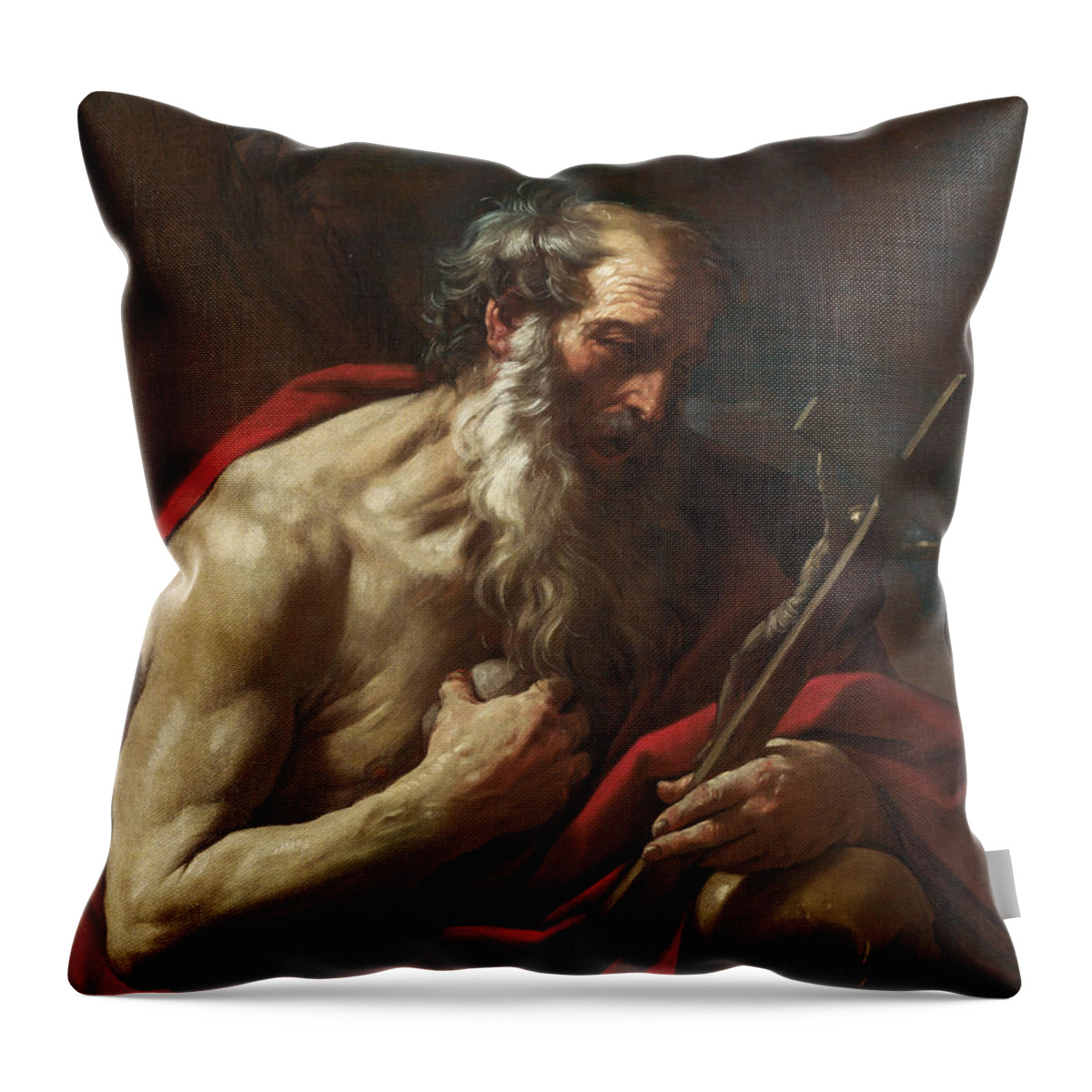 Guido Reni Throw Pillow featuring the painting Saint Jerome by Guido Reni