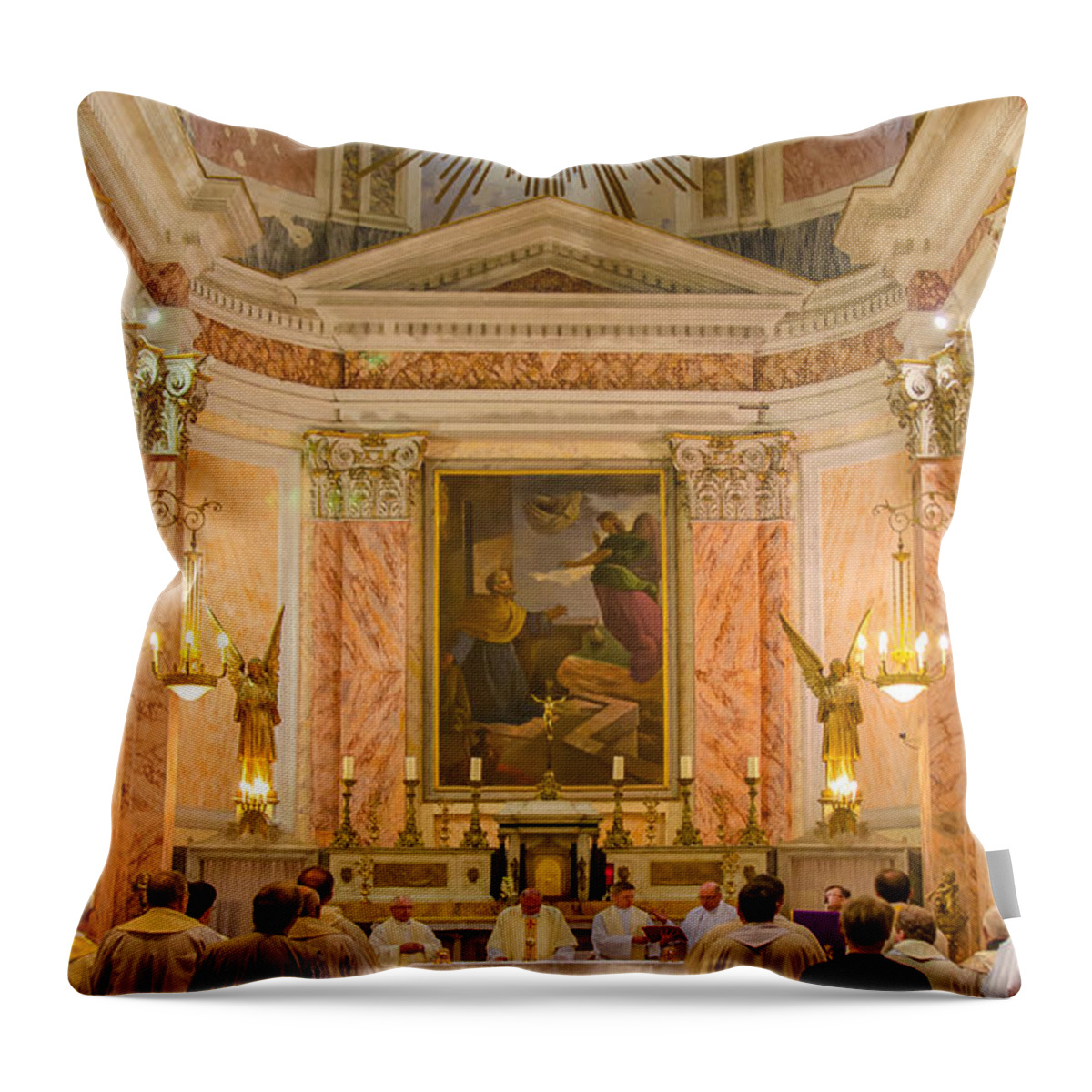 Israel Throw Pillow featuring the photograph Saint Peter Church in Jaffa Israel by David Morefield