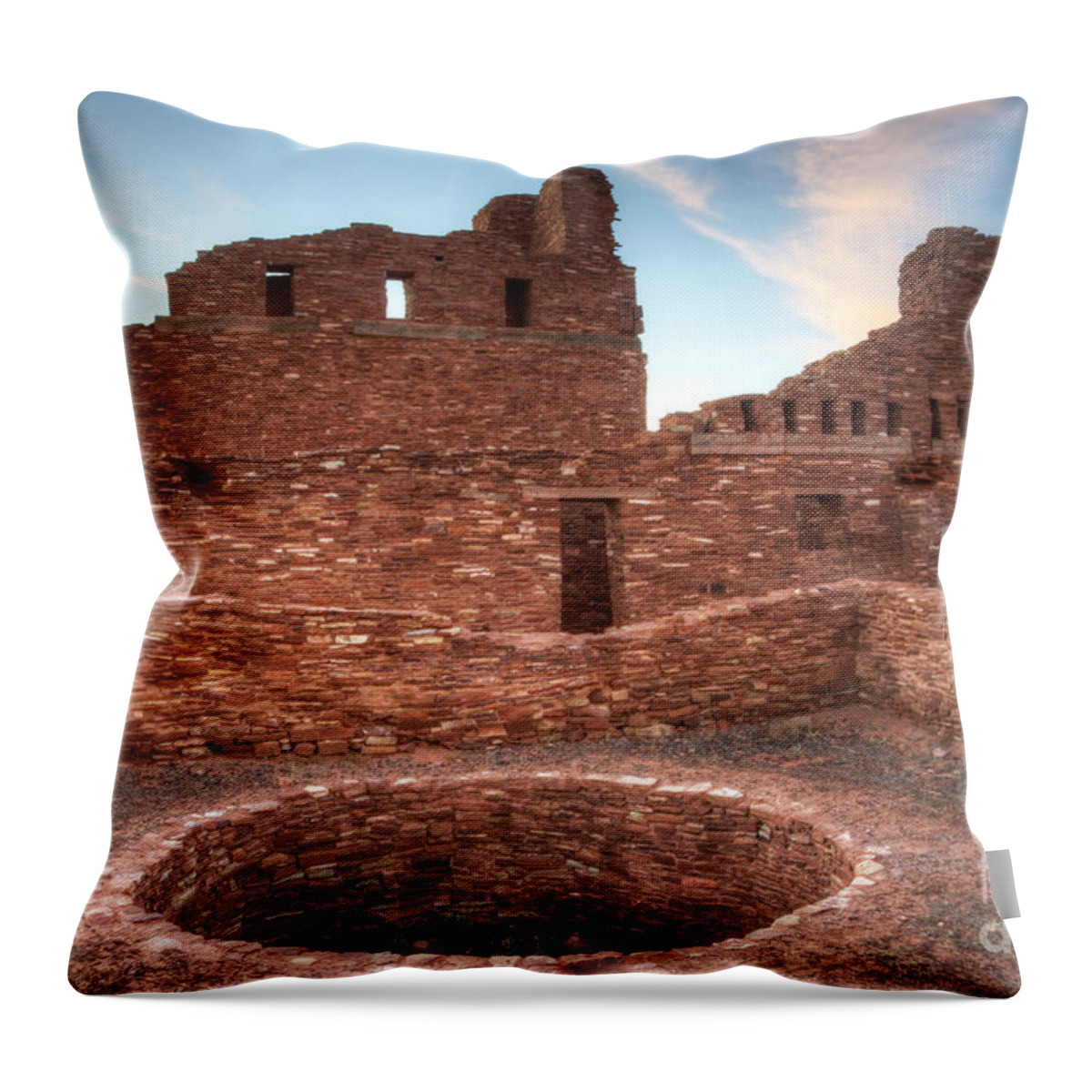 Salinas Pueblo Mission Ruins Throw Pillow featuring the photograph Salinas Pueblo Mission Abo Ruin 3 by Bob Christopher