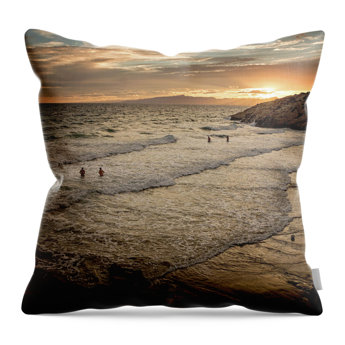 Catalonia Throw Pillow featuring the photograph Salou Sunset by Michelle Mcmahon