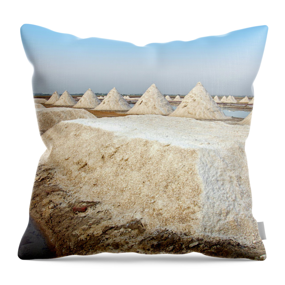Tranquility Throw Pillow featuring the photograph Salt Field by Sm Rafiq Photography.