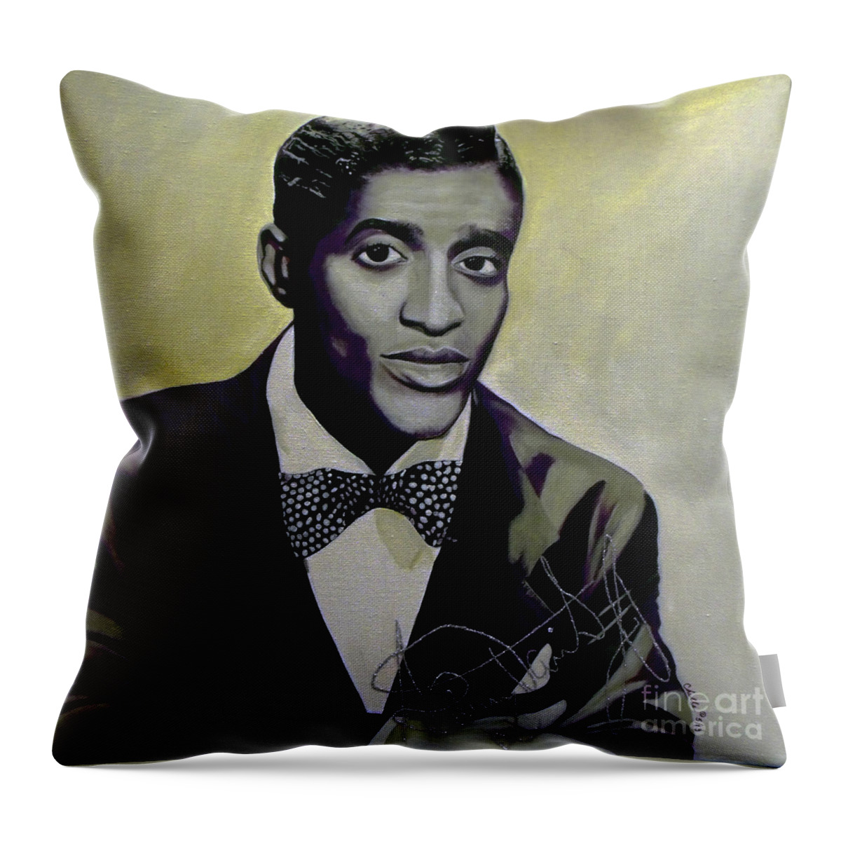 Acrylic Throw Pillow featuring the painting Sammy Davis Jr. by Michelle Brantley