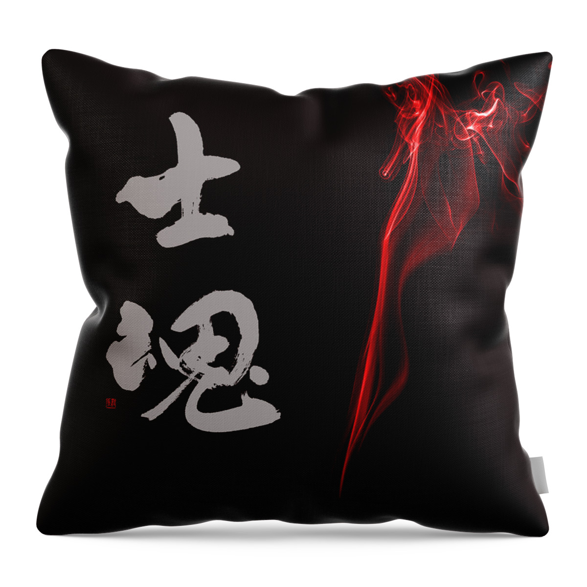 Samurai Spirit Throw Pillow featuring the painting Samurai spirit by Ponte Ryuurui