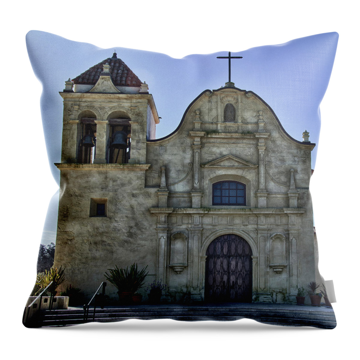 Monterey Throw Pillow featuring the photograph San Carlos Cathedral 1 by Ron White