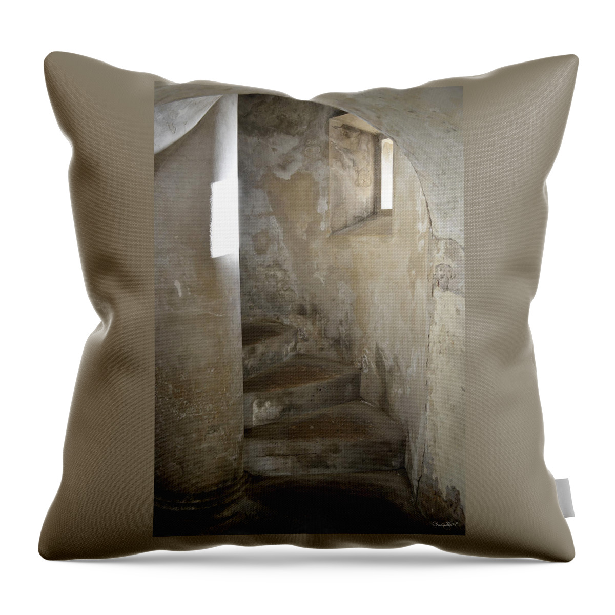 San Christobal Throw Pillow featuring the photograph San Christobal Staircase by Shanna Hyatt