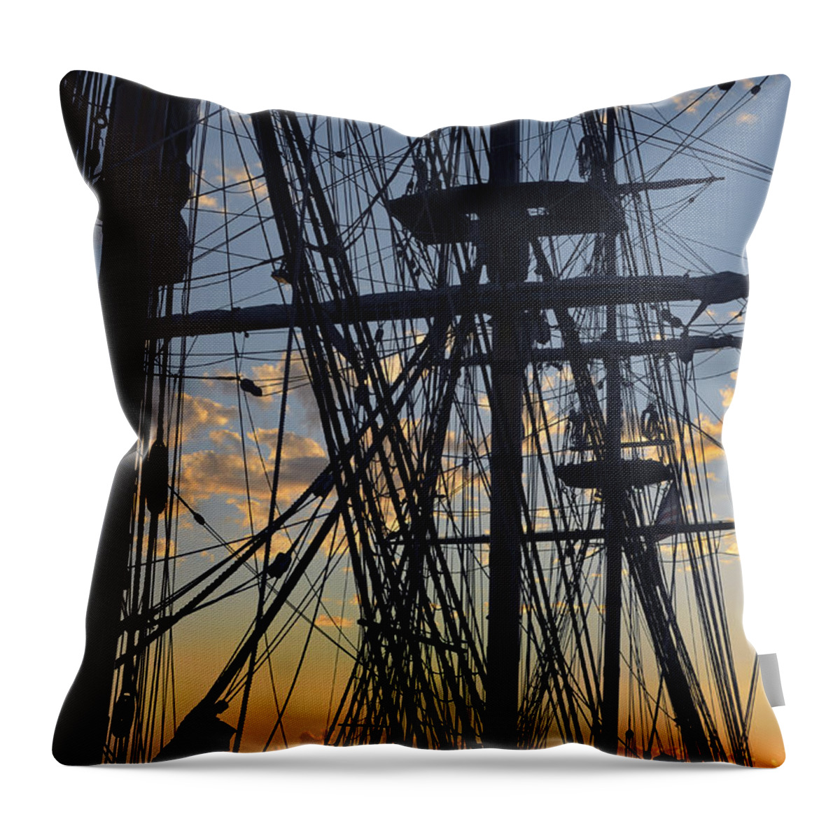 Tall Ships Throw Pillow featuring the photograph San Diego Sunset by Marianne Campolongo