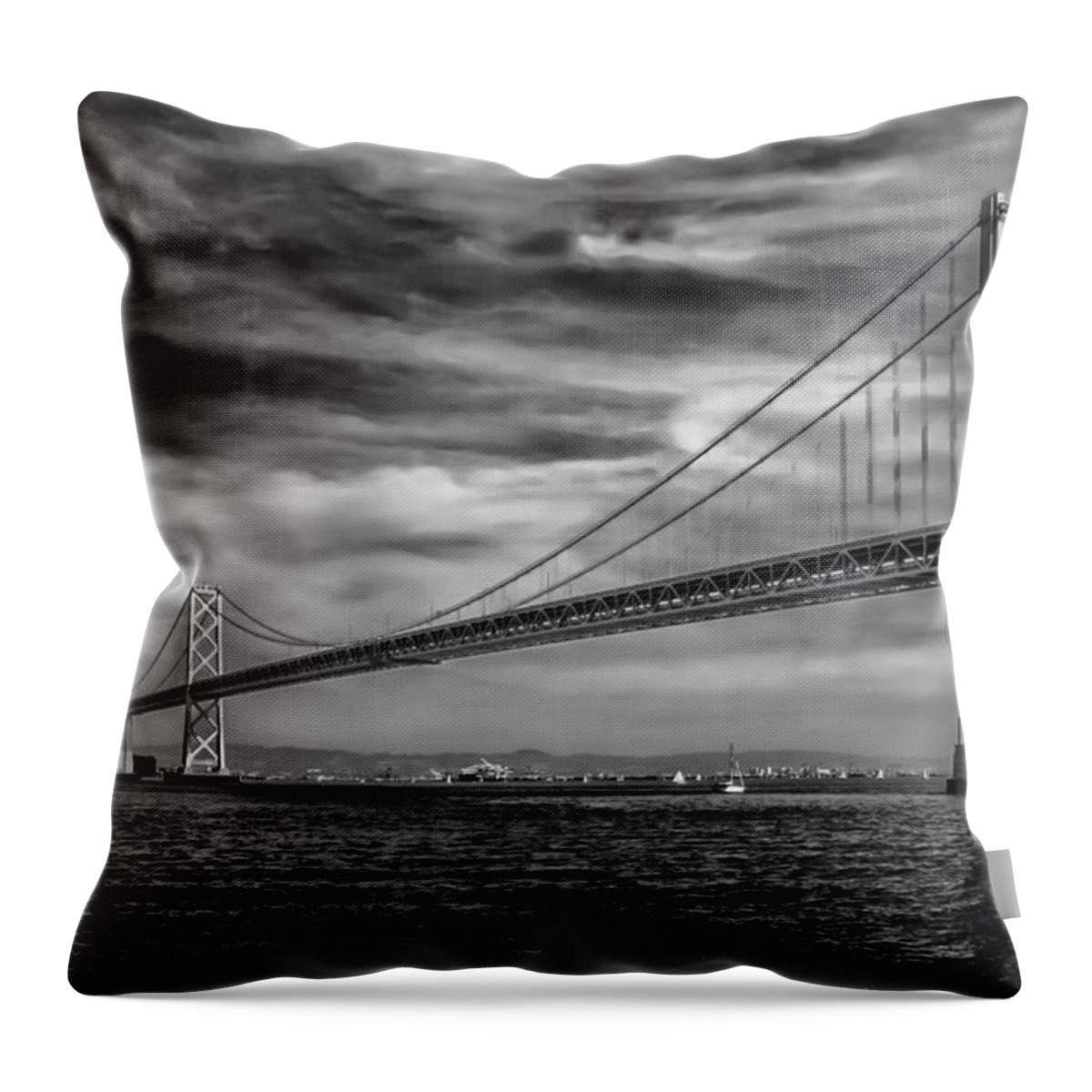 Art Throw Pillow featuring the photograph San Francisco - Oakland Bay Bridge by Ron Pate