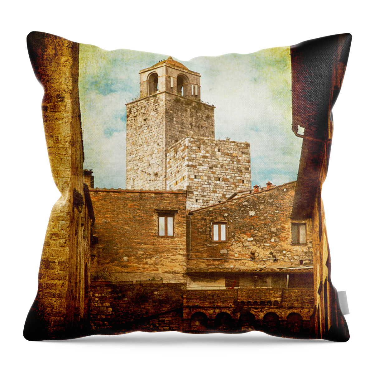 Architecture Throw Pillow featuring the photograph San Gimignano Italy by Silvia Ganora