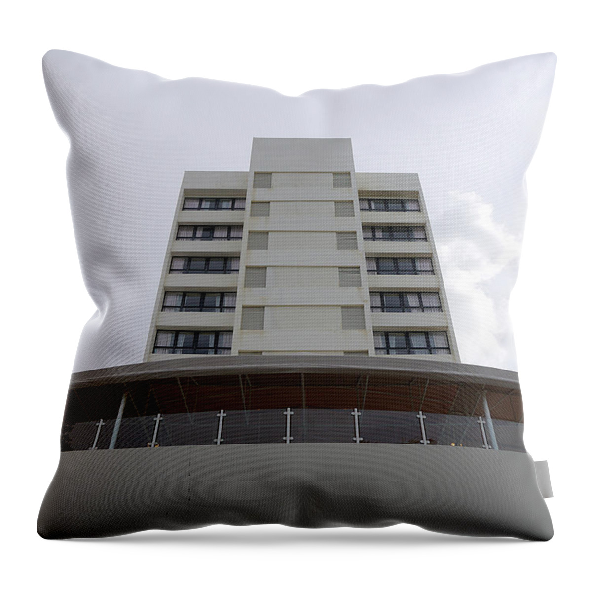 Richard Reeve Throw Pillow featuring the photograph San Juan - Hilton Caribe I by Richard Reeve