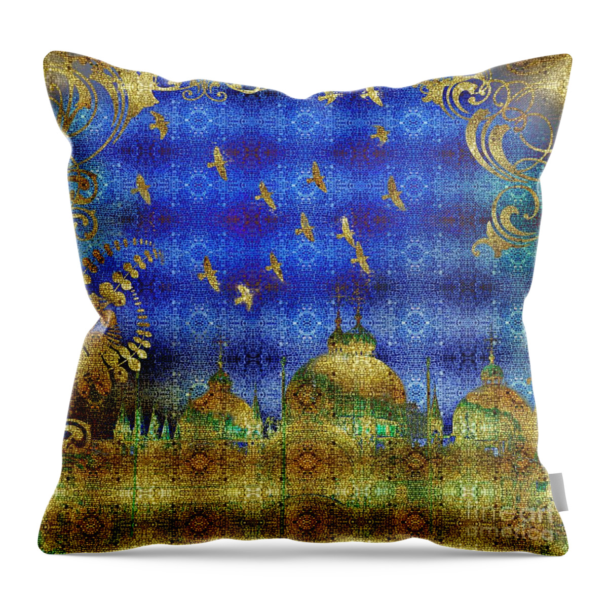 San Marco Throw Pillow featuring the digital art San Marco by Mo T