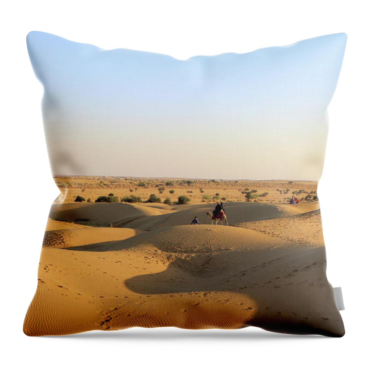 Working Animal Throw Pillow featuring the photograph Sand Dunes by Tarun Chopra