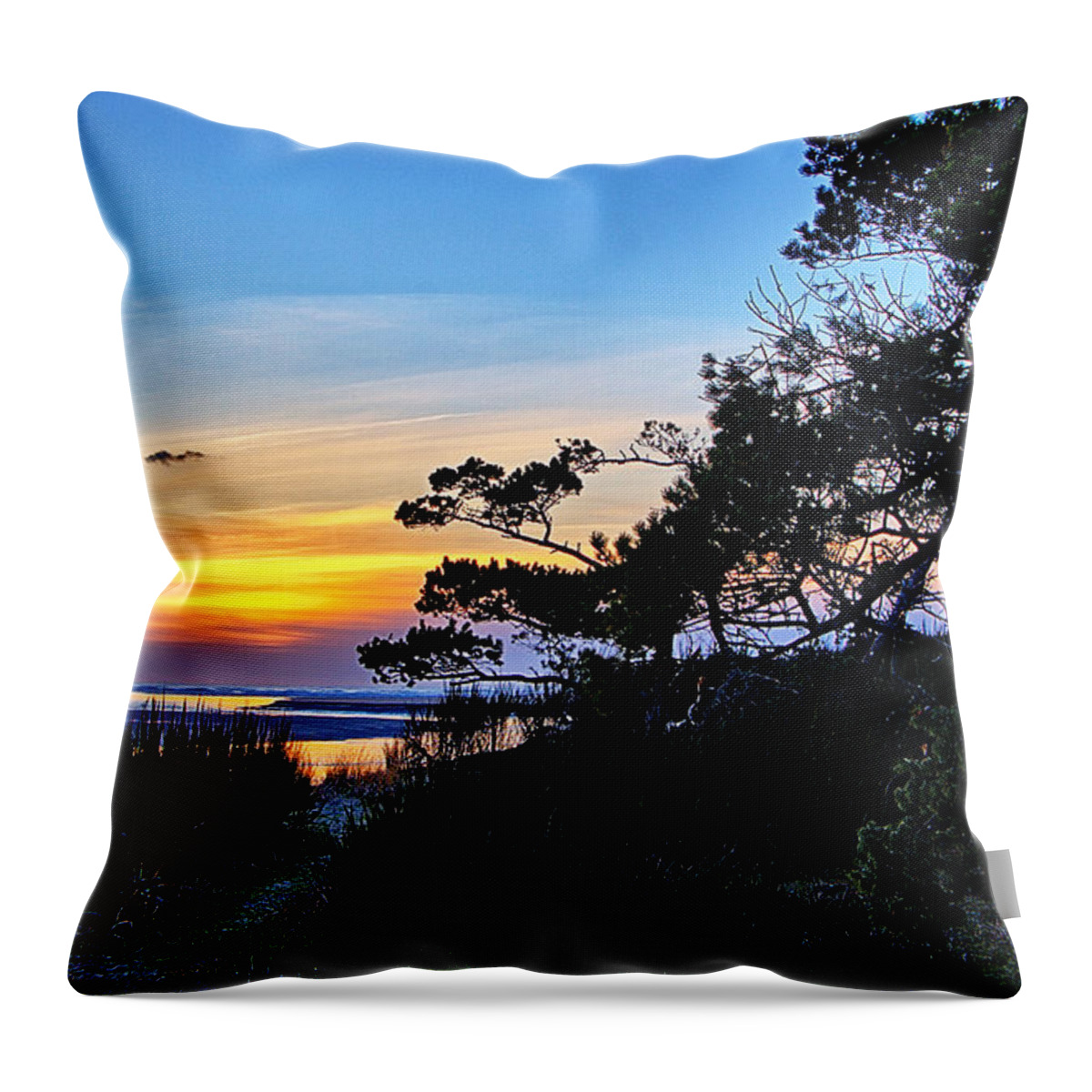 Sandlake Throw Pillow featuring the photograph Sand Lake Sunset by Chriss Pagani