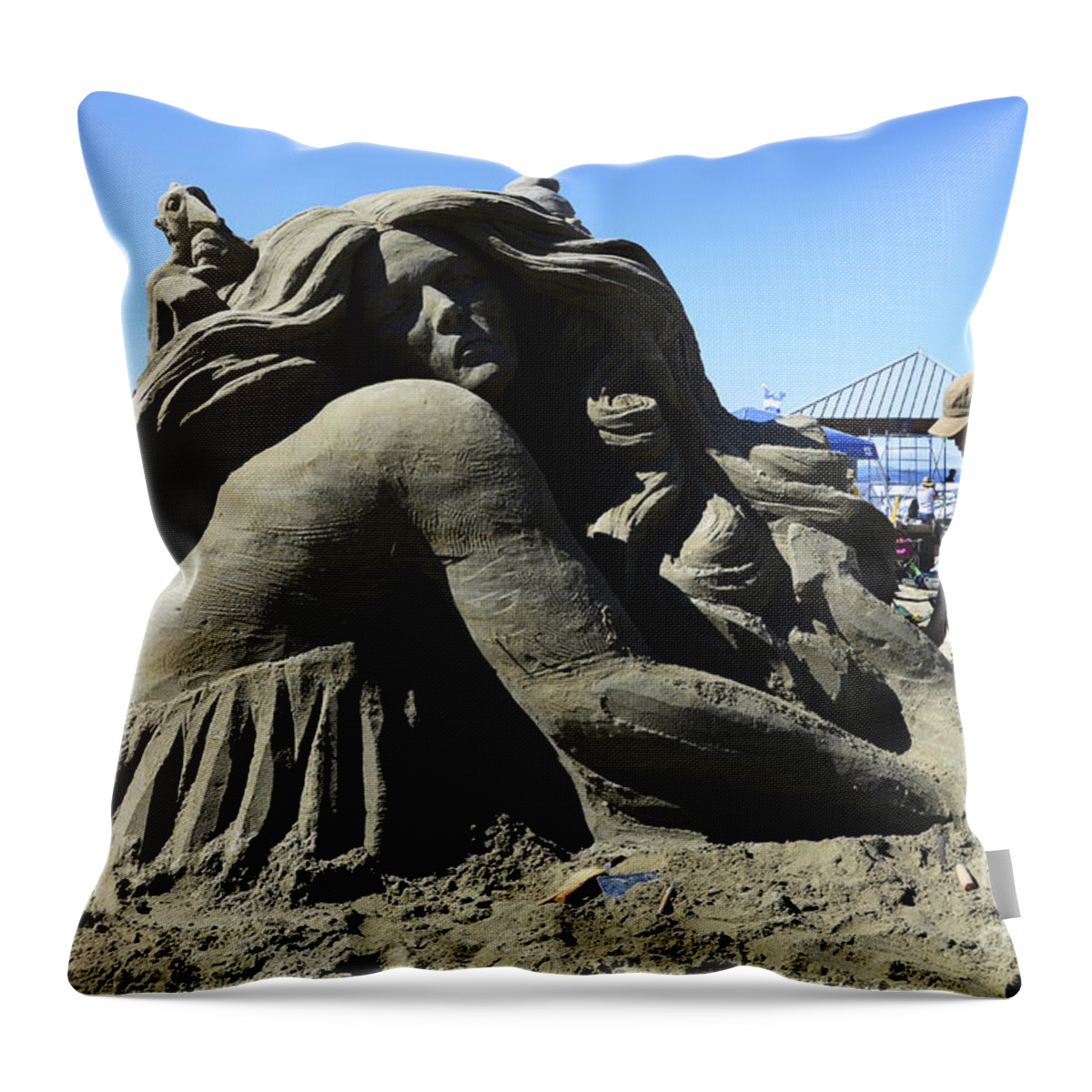  Sand Throw Pillow featuring the photograph Sand Sculpture 1 by Bob Christopher