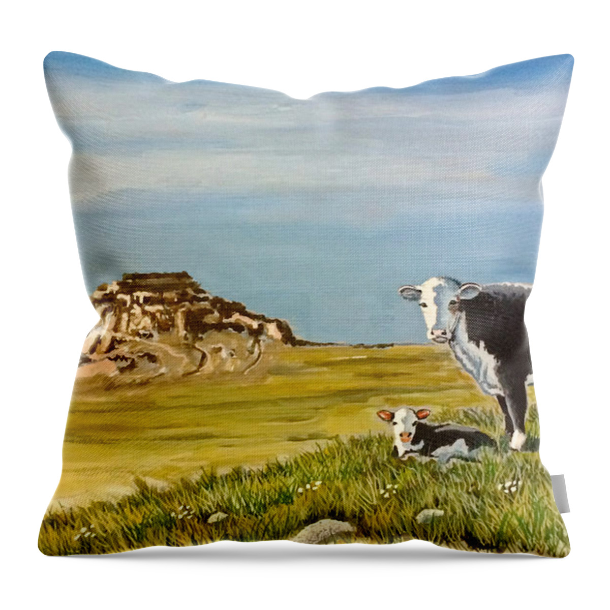 Art Throw Pillow featuring the painting Sandhills Spring by Bern Miller