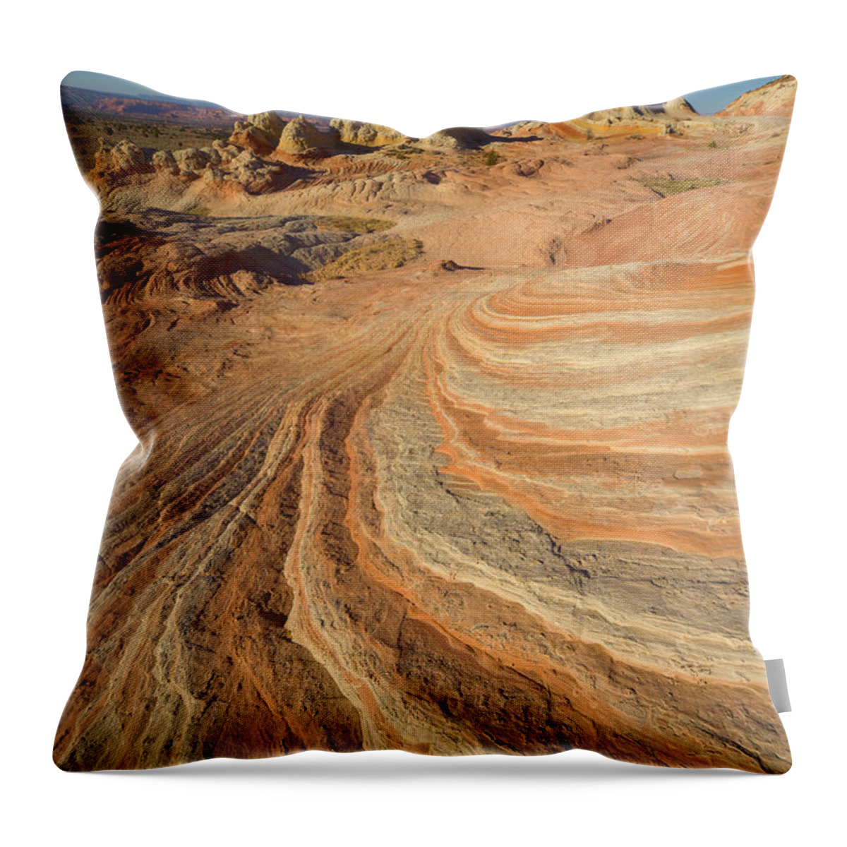 00431251 Throw Pillow featuring the photograph Sandstone Formations Coyote Buttes #2 by Yva Momatiuk John Eastcott