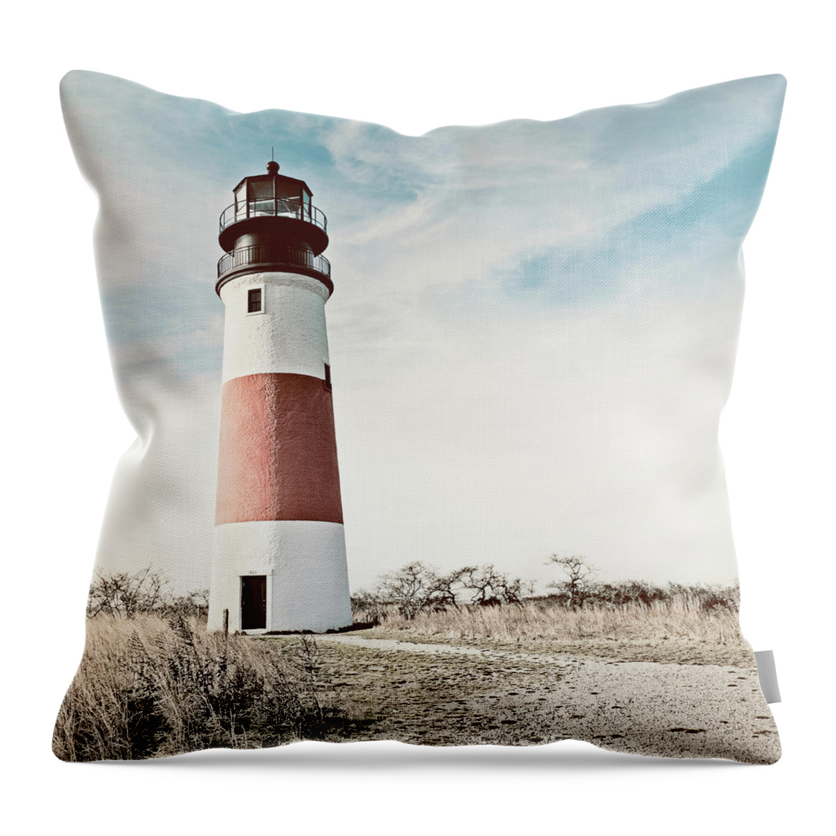 Nantucket Throw Pillow featuring the photograph Sankaty Head Lighthouse Nantucket by Marianne Campolongo