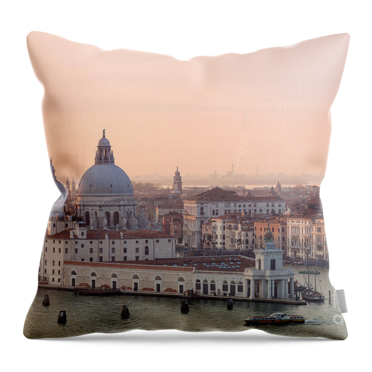 Venice Throw Pillow featuring the photograph Santa Maria della Salute church at sunset - Venice - Italy by Matteo Colombo