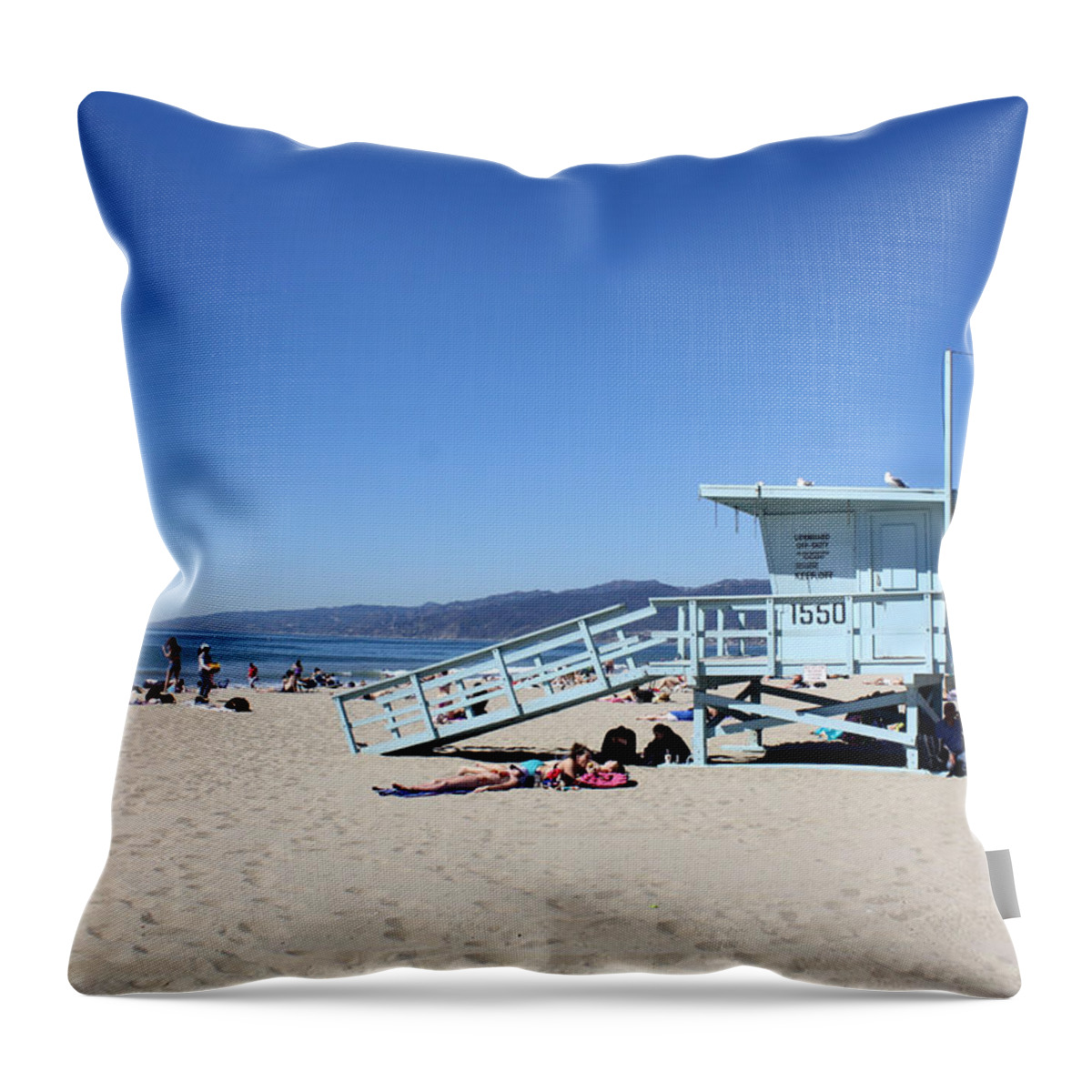 Santa Monica Throw Pillow featuring the photograph Santa Monica by David Nicholls
