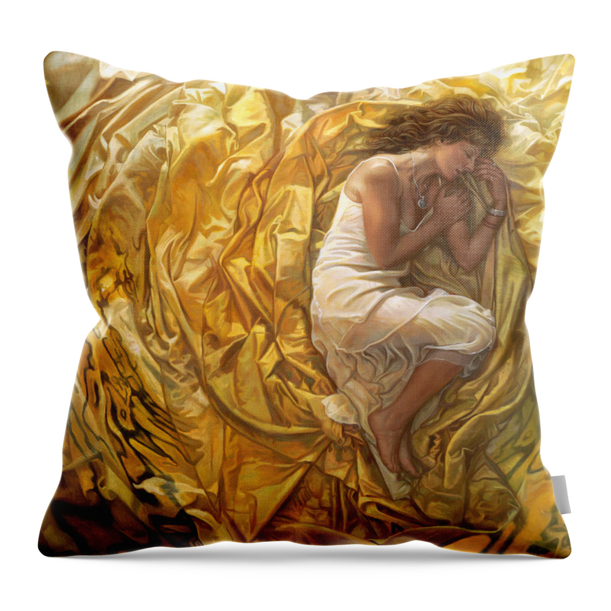 Conceptual Throw Pillow featuring the painting Santita by Mia Tavonatti