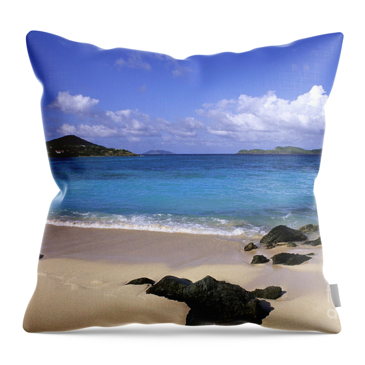 Virgin Islands Throw Pillow featuring the photograph Sapphire Beach, St. Thomas by Bill Bachmann