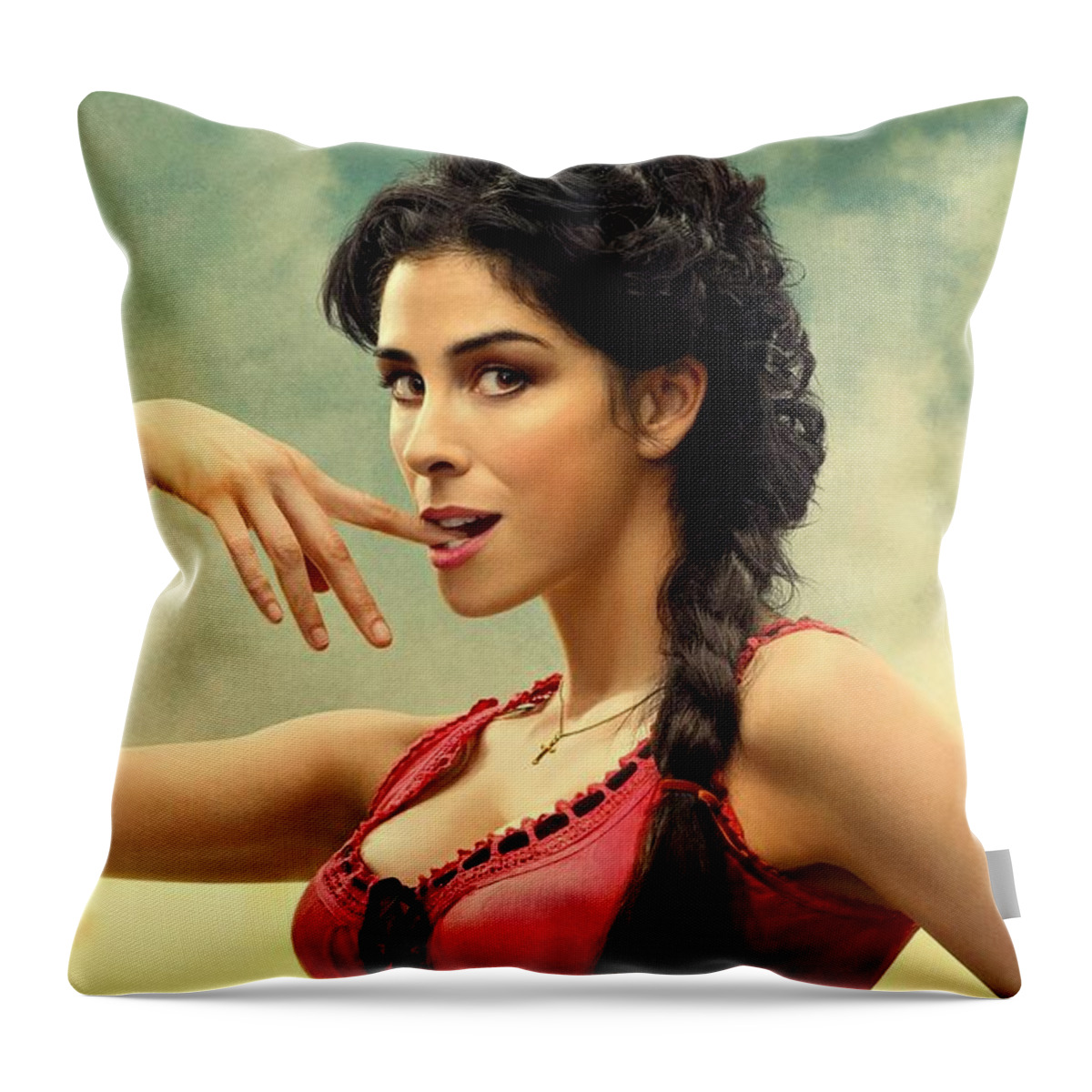 Sarah Silverman Throw Pillow featuring the photograph Sarah Silverman A Million Ways to Die in the West by Movie Poster Prints