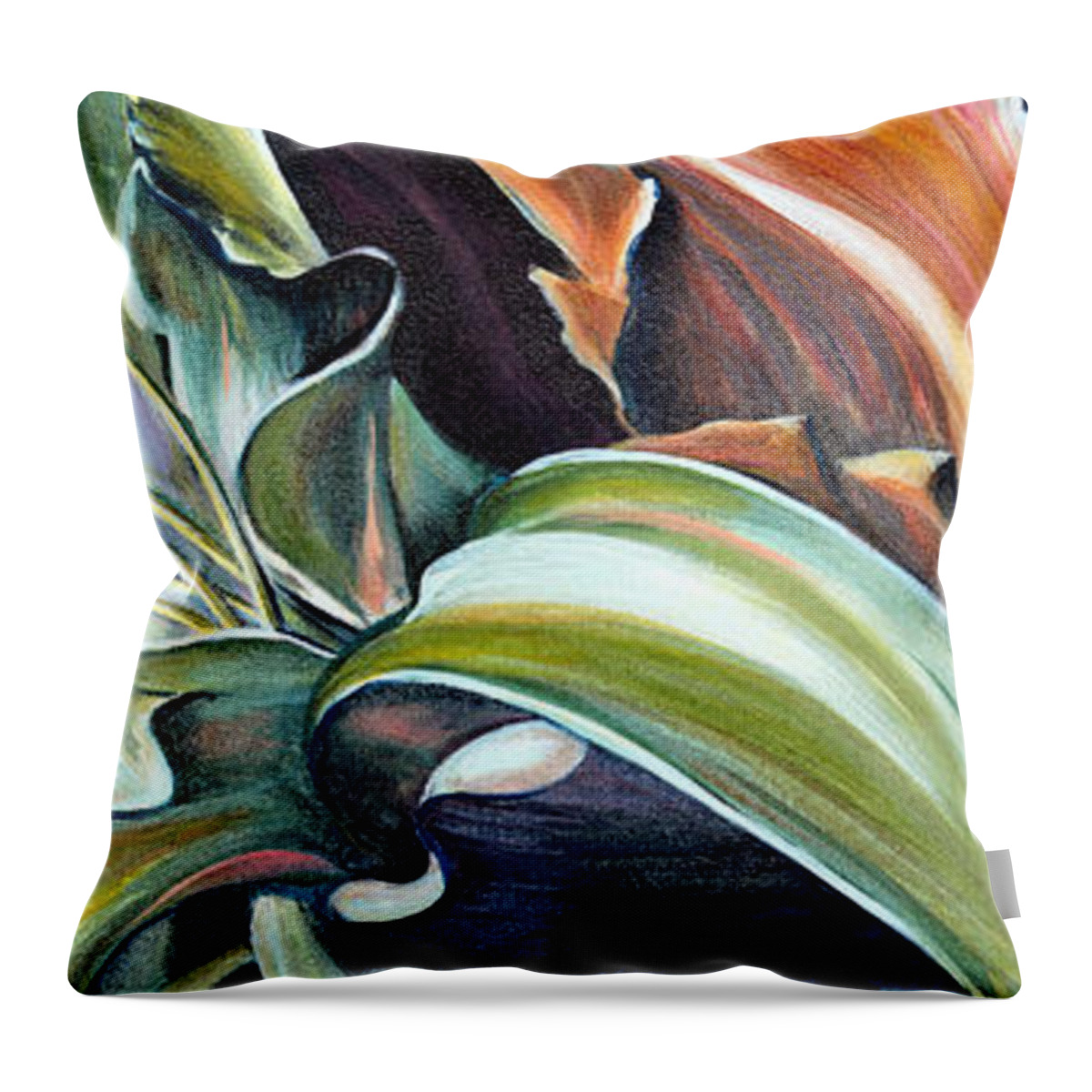 Flower Throw Pillow featuring the painting Sara's Request by Trina Teele