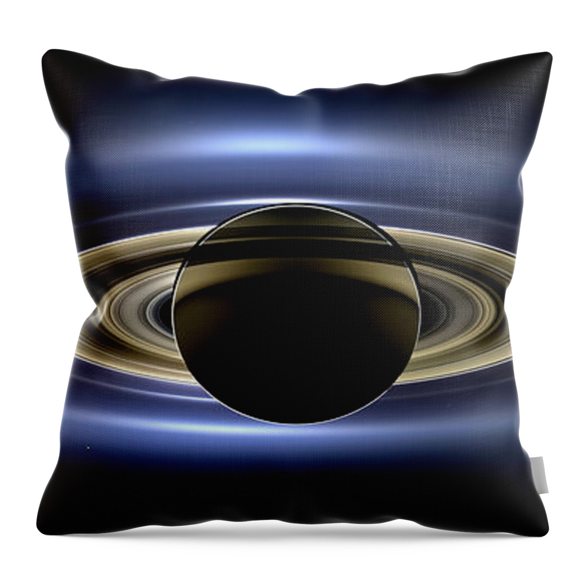 Science Throw Pillow featuring the photograph Saturn Cassini View High Contrast by Science Source