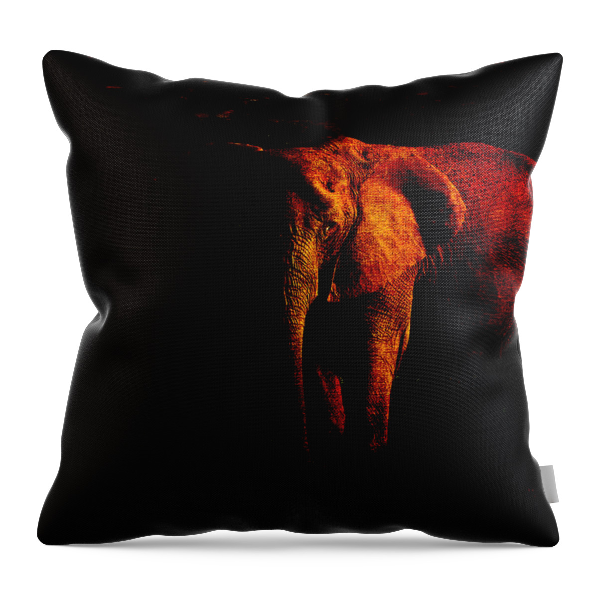 Elephant Throw Pillow featuring the digital art Save the Elephant by Sarah Vernon