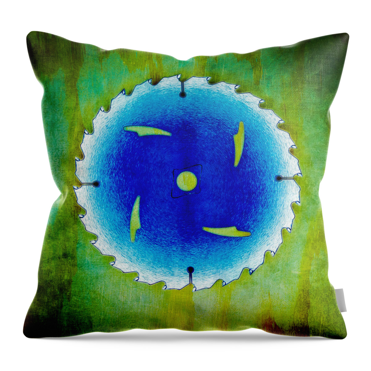 Blade Throw Pillow featuring the photograph Sawblade by YoPedro