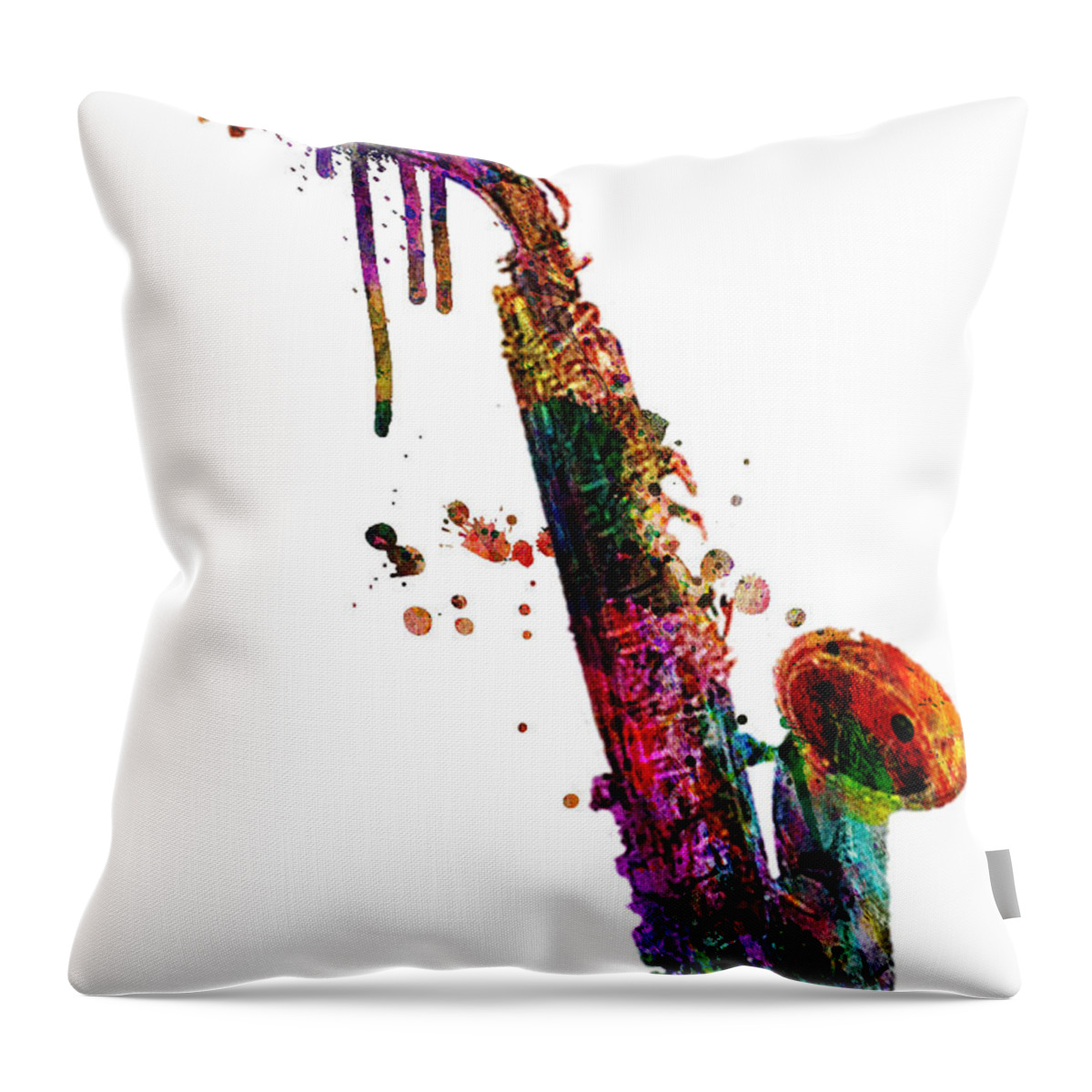 Saxophone Throw Pillow featuring the painting Saxophone 2 by Mark Ashkenazi