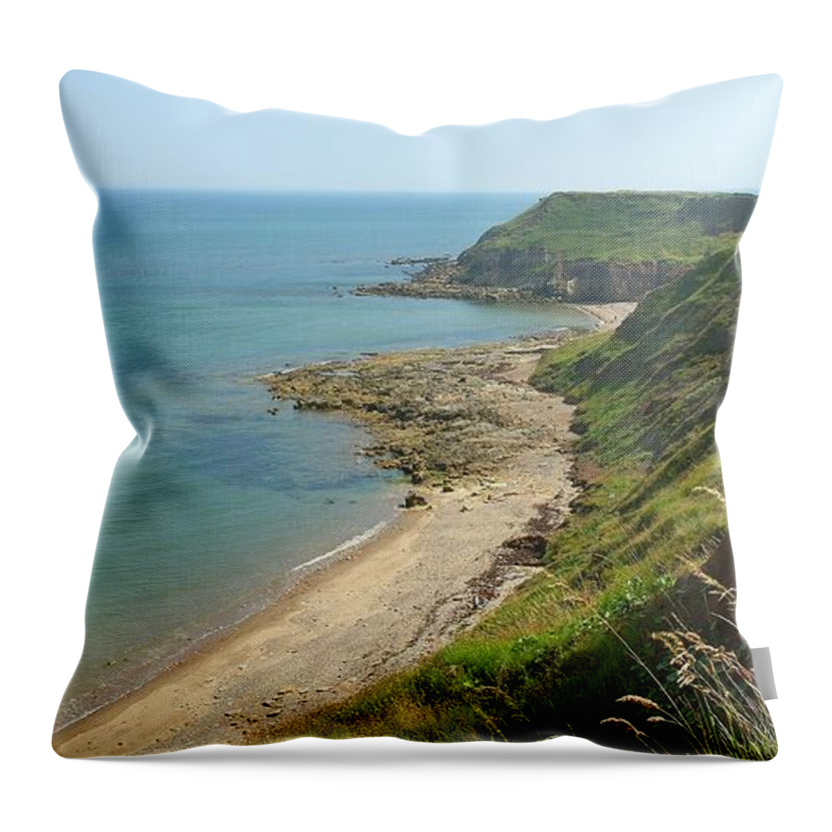 Tranquility Throw Pillow featuring the photograph Scalby Ness by Kev Hill