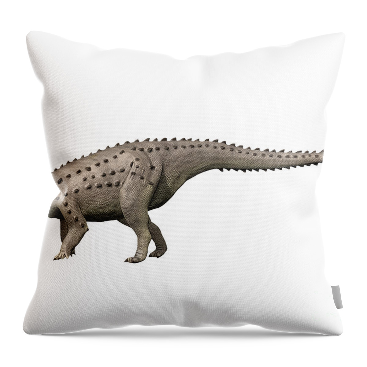 Animal Themes Throw Pillow featuring the digital art Scelidosaurus Harrisonii, Early by Nobumichi Tamara
