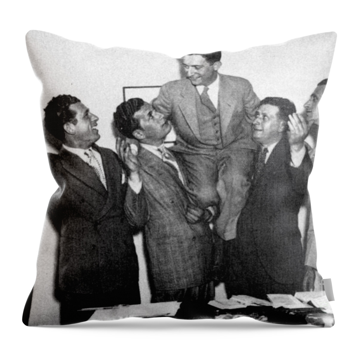 1935 Throw Pillow featuring the photograph Schechter Case 1935 by Granger