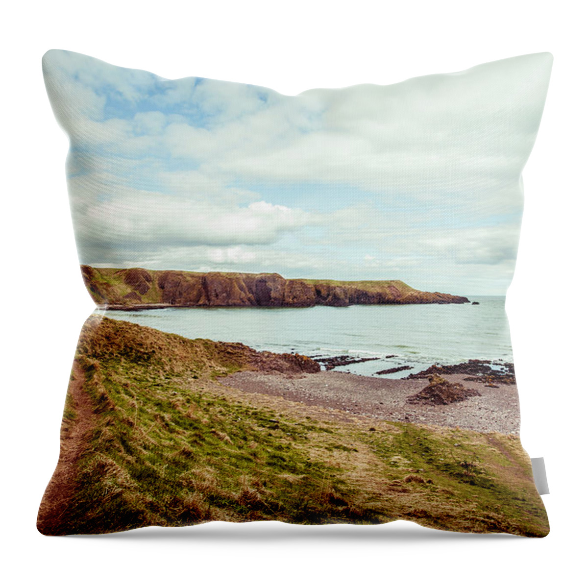 Water's Edge Throw Pillow featuring the photograph Scotland - Aberdeen by Oscar Wong