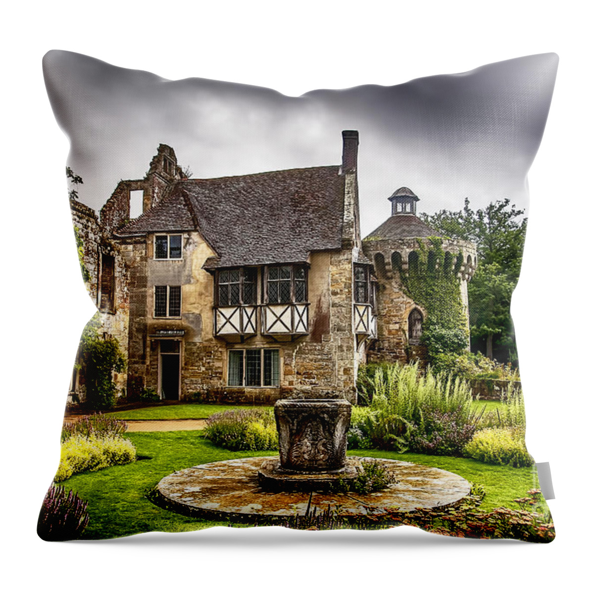 Scotney Castle Throw Pillow featuring the photograph Scotney Castle 4 by Chris Thaxter