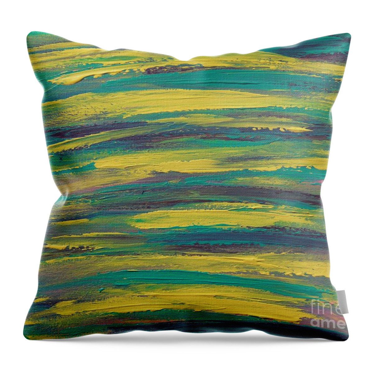 90s Throw Pillow featuring the painting Screech by Marina McLain