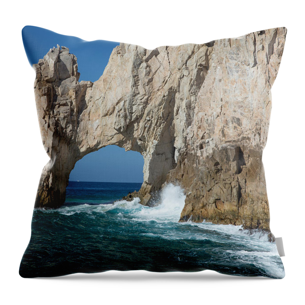 Sea Arch Throw Pillow featuring the photograph Sea arch El Arco de Cabo San Lucas by Allan Levin