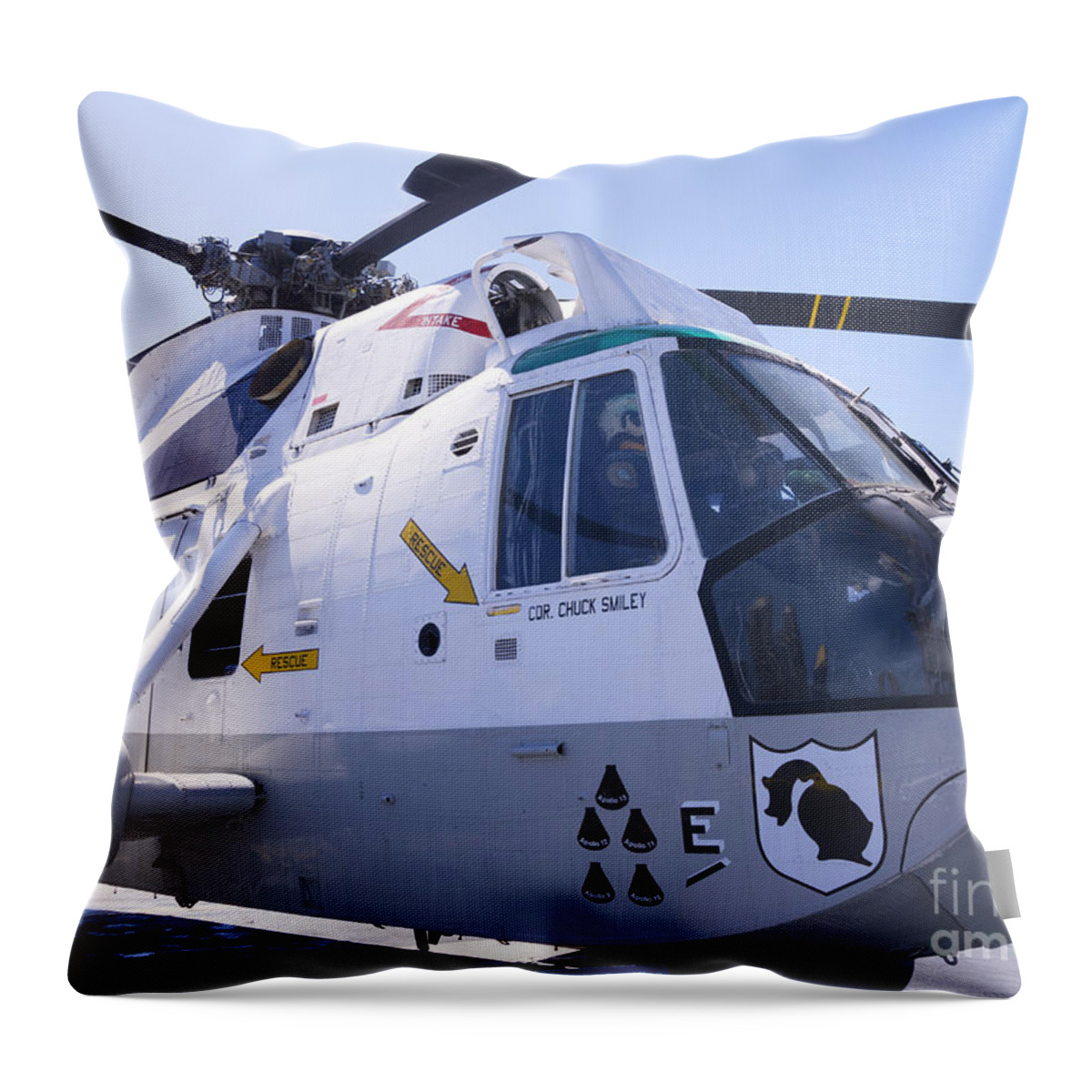 Ships Throw Pillow featuring the photograph Sea King Military Helicopter by Brenda Kean