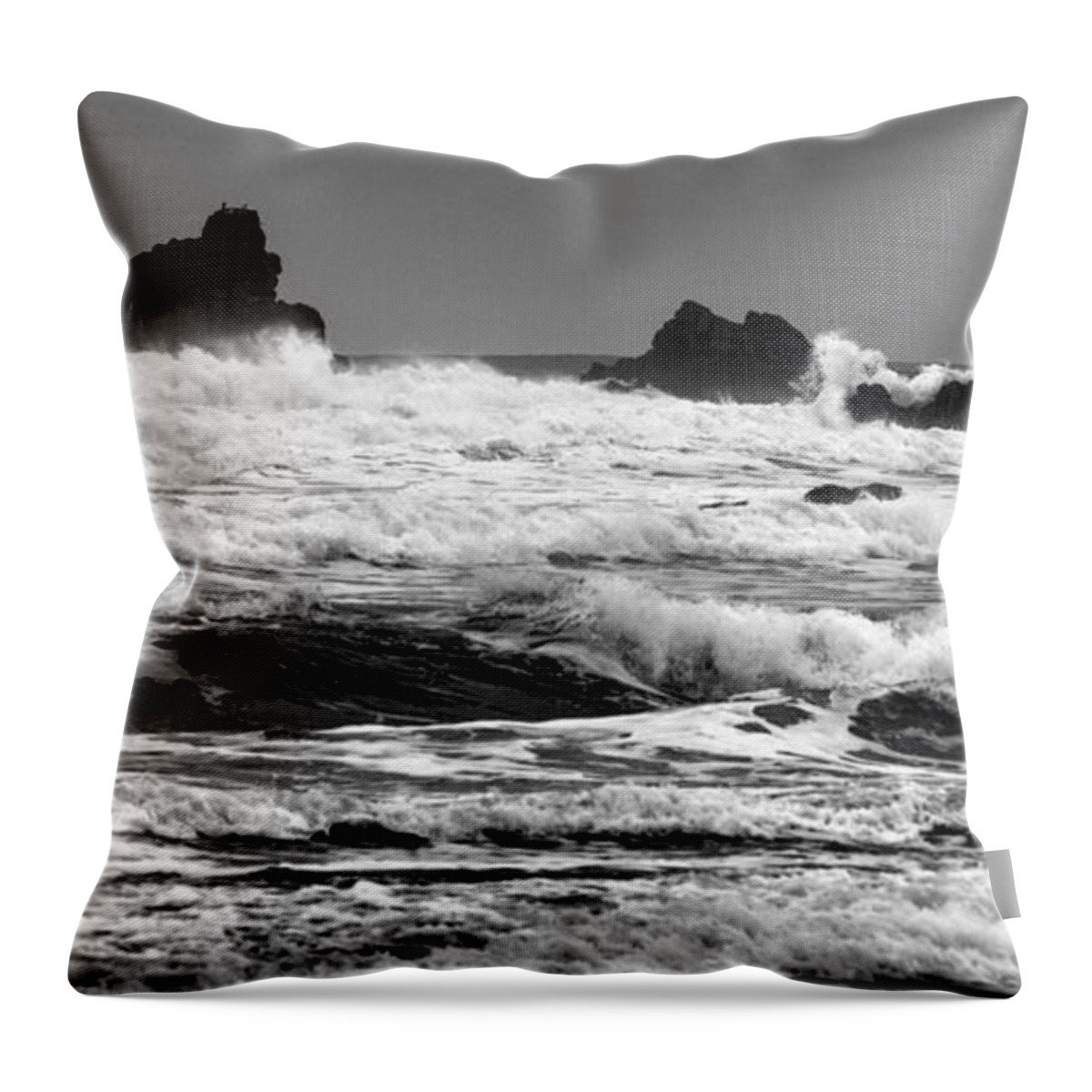 Sea Throw Pillow featuring the photograph Sea Stacks by Nigel R Bell