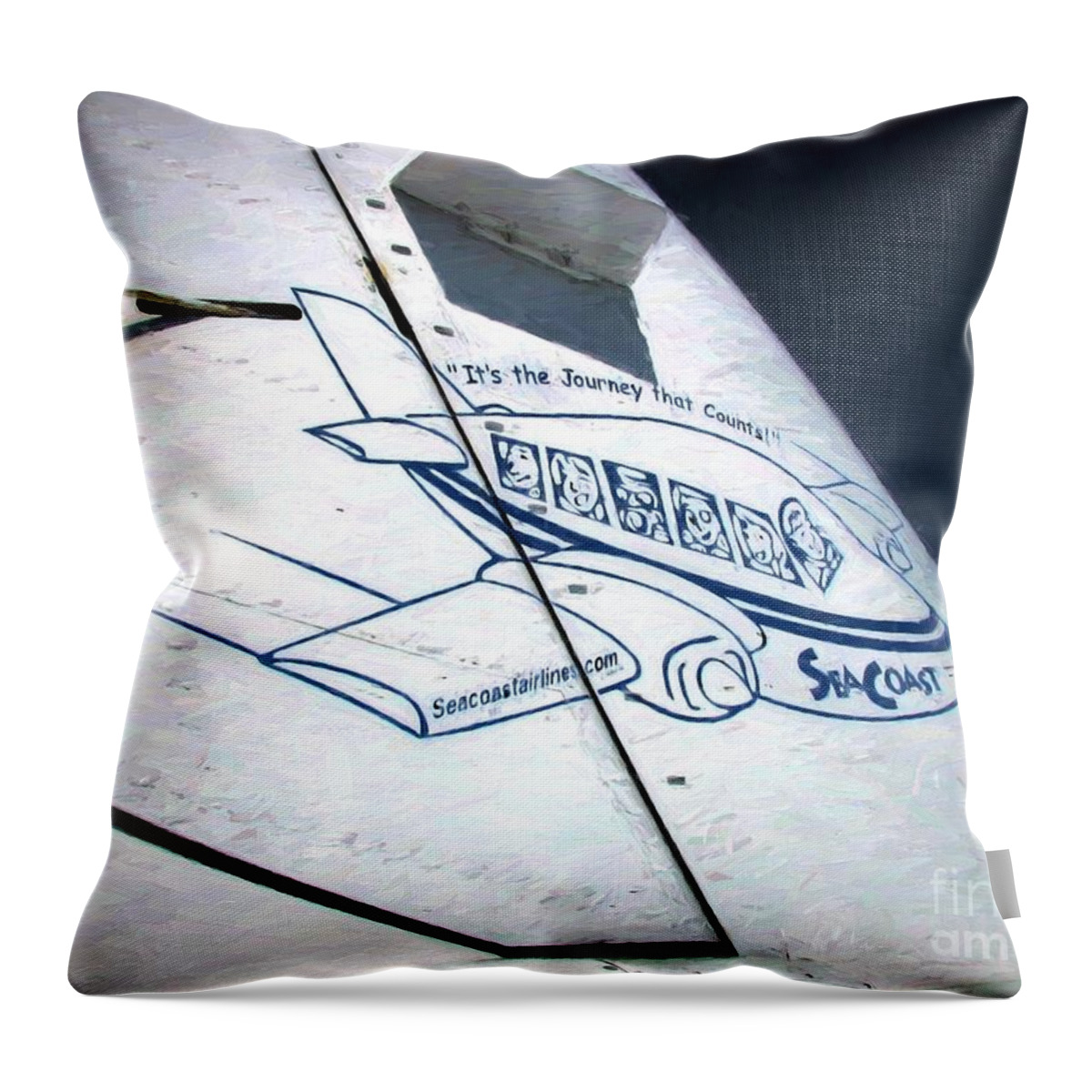 Airplane Throw Pillow featuring the photograph Seacoast Airlines by Peggy Hughes